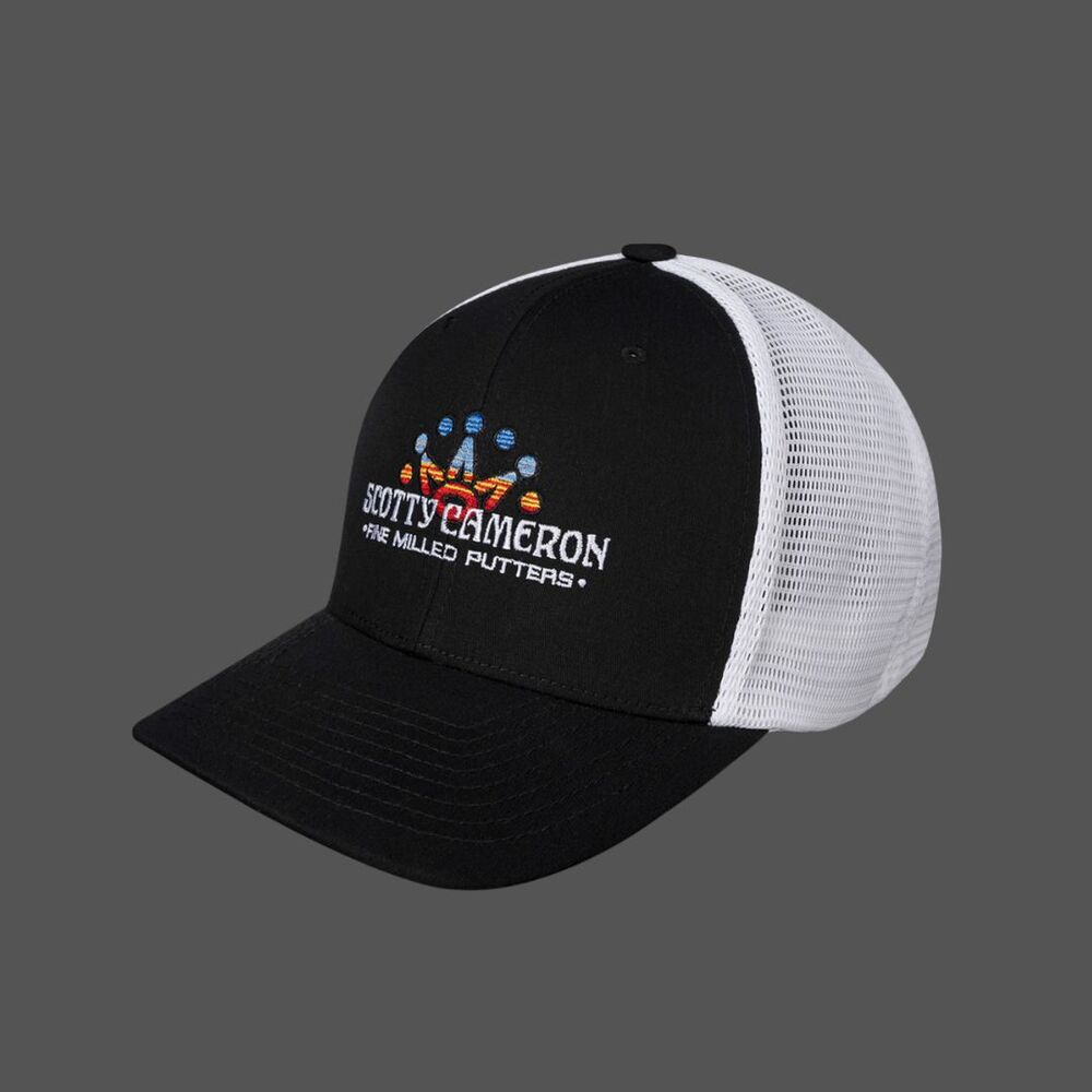 Scotty Cameron Crown Serape Flexfit 2-Tone Trucker Hat Black White Cap - NEW